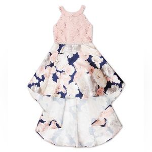 Big Girls Floral High Low Social Dress size 8